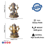 4.9 Inch Brass Lakshmi Ganesha Idol –  for Blessings