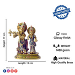 The 6.7 Inch Sacred Radha Krishna Idol – Embrace of Love and Devotion beautifully captures the divine bond between Radha and Krishna, symbolizing pure love and unwavering devotion. This intricately designed idol portrays the eternal couple in a graceful embrace, with Krishna holding his flute and Radha by his side, radiating serenity and spiritual harmony.