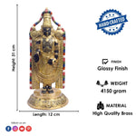 12.2 Inch Divine Brass Lord Venkateswara Idol