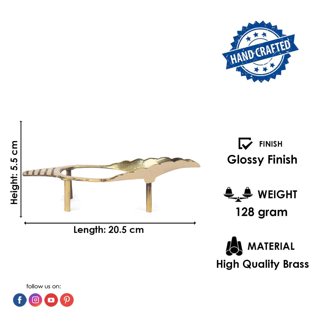 Elegant Brass Shankh Stand