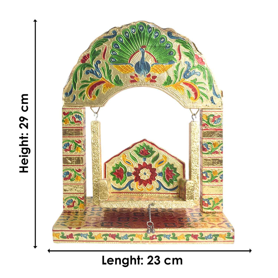 Peacock Frame Meenakari Designed Laddu Gopal Jhula