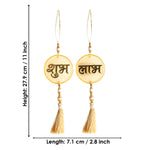 Resin Shubh Labh With Tassels Latkans 1Pair For Wall Decoration