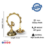 7.5-8 Inch Hanging Morkiran Peacock Brass Diya - Kerala Deepam