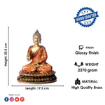 8.9 Inch Handcrafted Brass Buddha Statue for Spiritual Home Enhancement