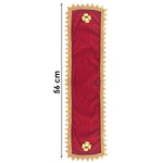 Maroon Velvet Ganpati Idol Patka with Zigzag Gold Border - 22 Inch