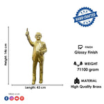 57 Inch Brass Dr. Bheemrao Ambedkar Statue - Standing Idol with Book