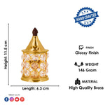 Pure Brass Crystal Glow Chimney Diya