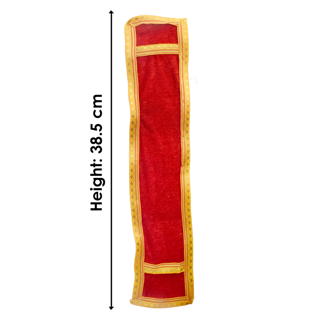 Red Velvet Ganpati Idol Patka with Traditional Gold Border