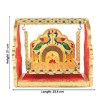 Golden Meenakari Peacock Singhasan Jhula for Laddu Gopal