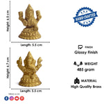 3.1 Inch Pure Brass Laxmi and Ganesh Pair Idol