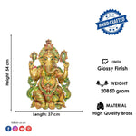 21 Inch Grand Brass Lord Ganesha Idol – Antique Finish