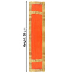 Orange Velvet Ganpati Idol Patka With Classic Gold Border