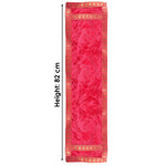 Pink Velvet Ganpati Idol Patka with Intricate Border - 32 Inch