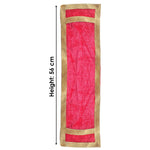 Pink Velvet Ganpati Idol Patka with Classic Gold Border - 22 Inch