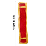 Red Velvet Ganpati Idol Patka with Traditional Gold Border