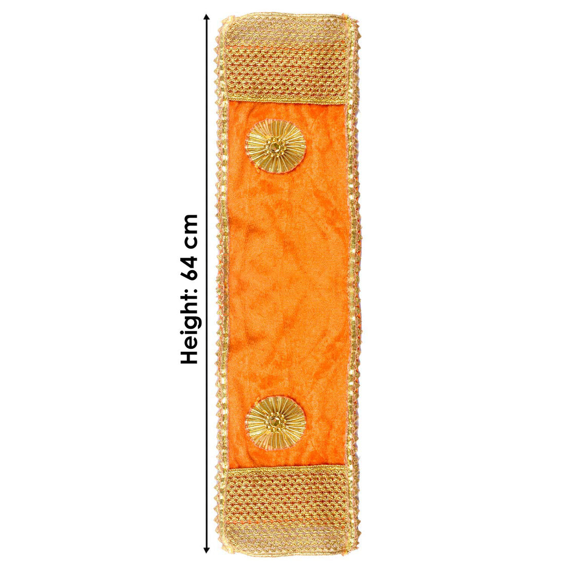 Premium Designer Orange Velvet Ganpati Idol Patka