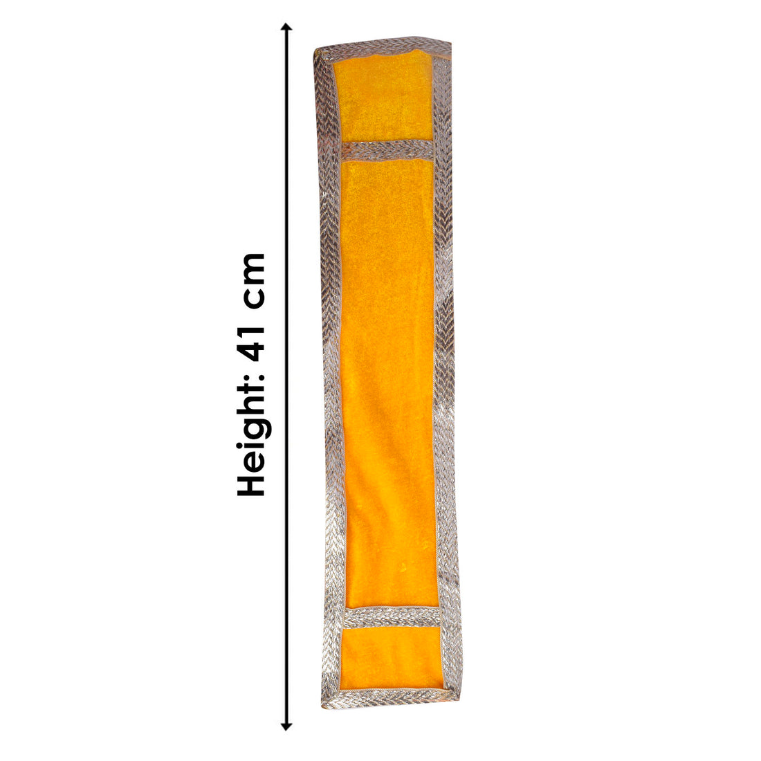 Yellow Velvet Ganpati Idol Patka with Silver Border