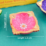 Shimmering Traditions Beautiful Clay Diyas for Diwali Set of 6