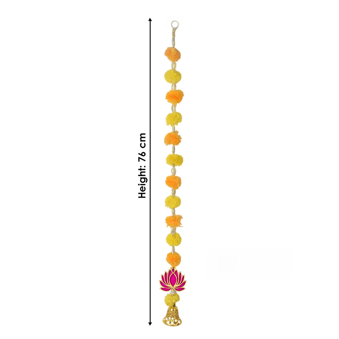 Marigold Lotus Hanging with Golden Bells – Ethnic Festival Decor