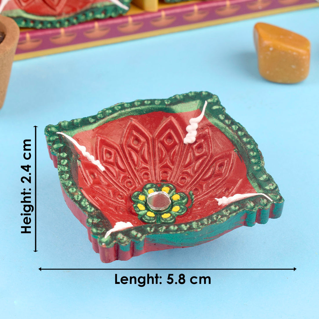 Illuminated Festivities Artisanal Clay Diyas for Diwali Set of 12