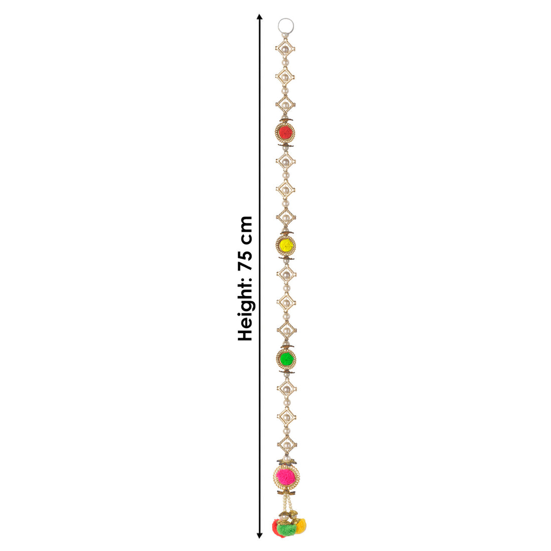 Elegant Pearls Wall Hanging with Pom Pom Tassels