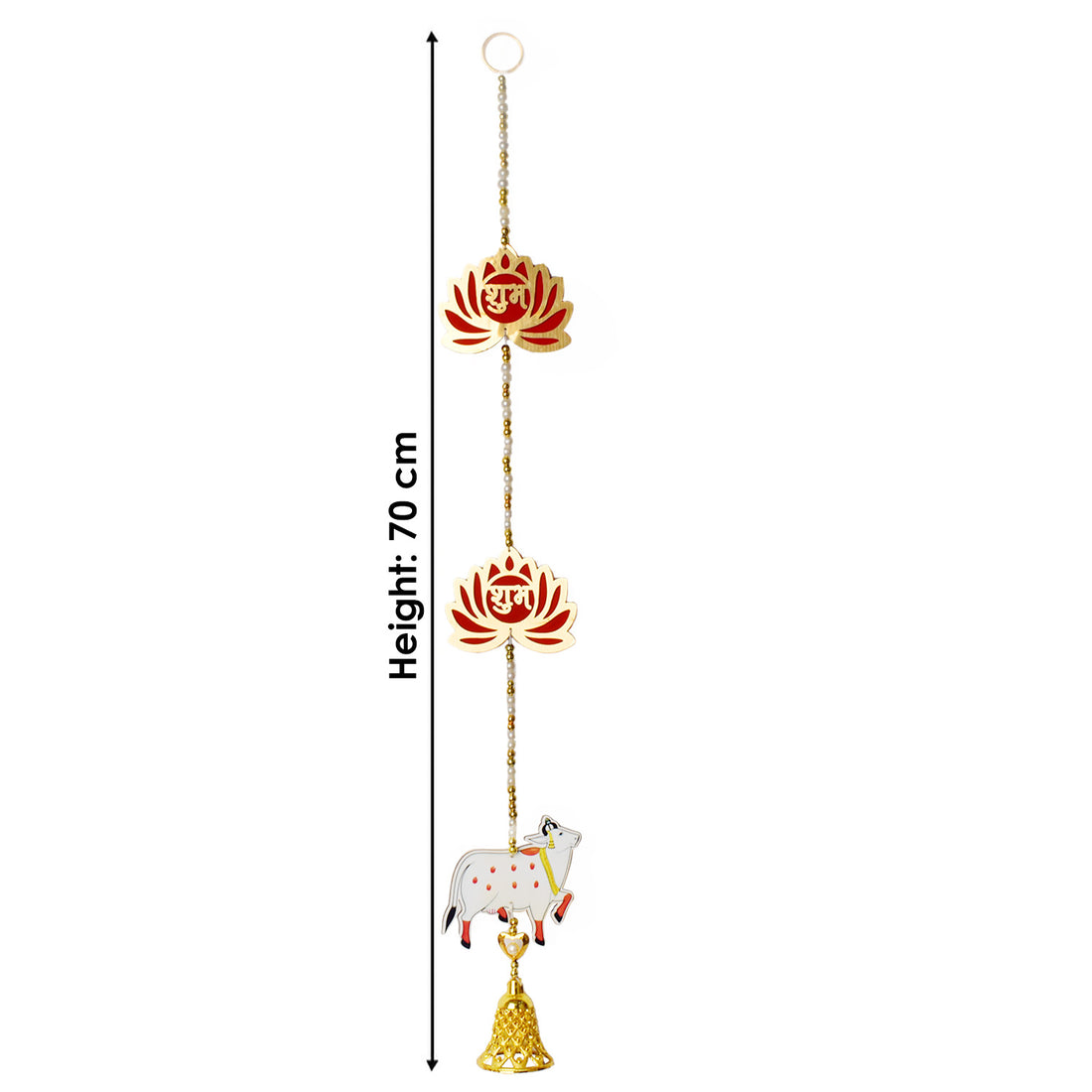 Decorative Lotus Shubh Labh and Cow Wall Hanging