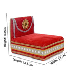 Divine Embrace: Laddu Gopal's Enchanting Velvet Sleeping Bed Small
