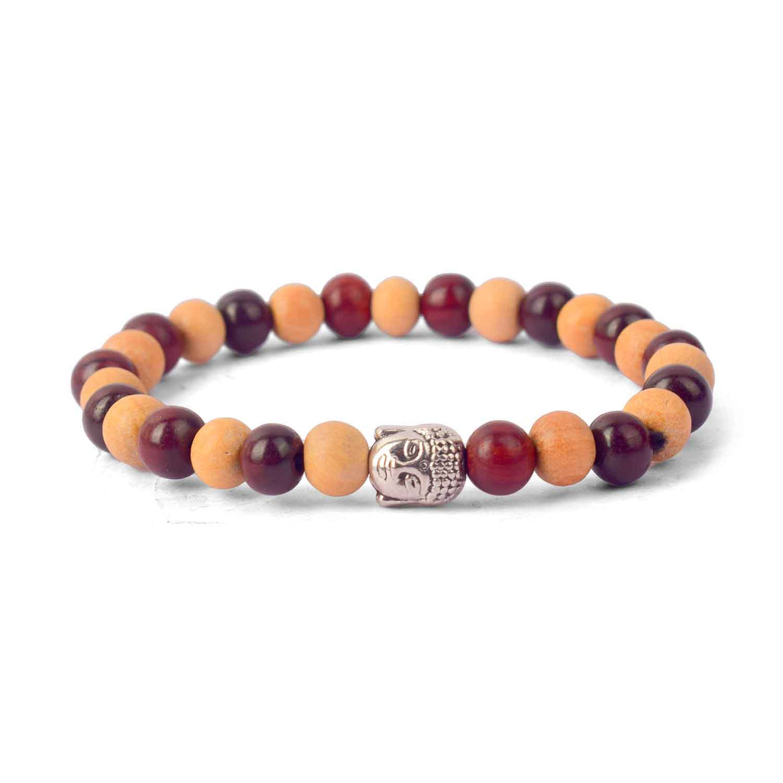 Buddha Red and White Sandalwood Bracelet