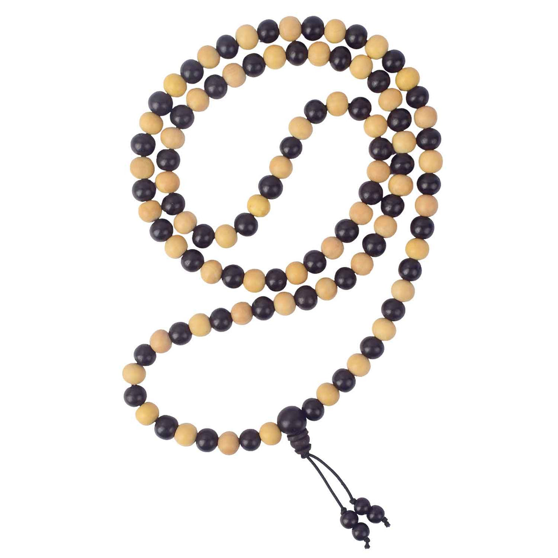 Ebony & White Scented Mala 108+1 Beads Peace & Positivity Govt Certified