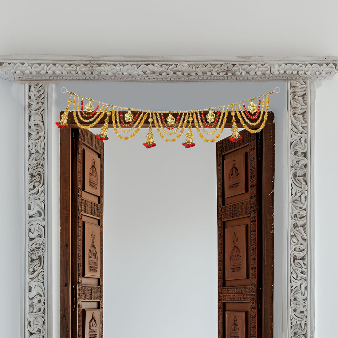 Stunning 3 Layer Toran with Ganesha and Floral Latkans