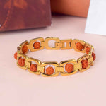 Premium PVD Coated Gold Plated Rudraksha Bracelet Combo