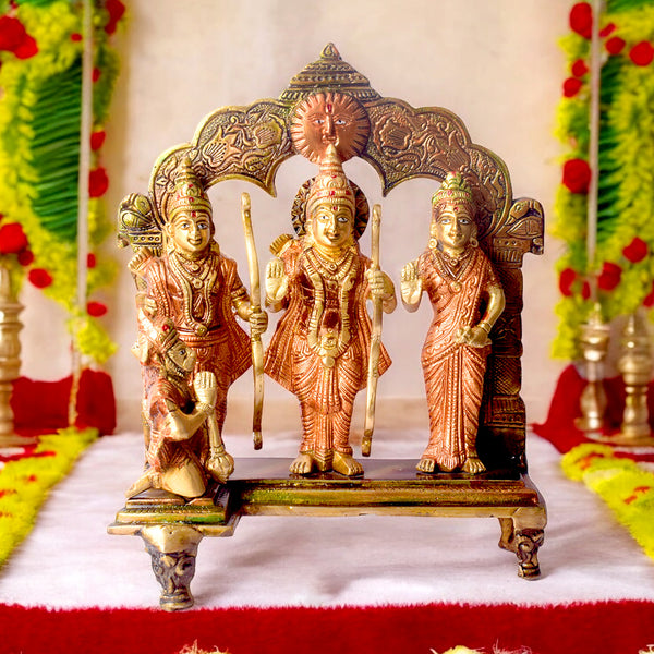 10.2 Inch Elegant Brass Ram Darbar Murti - Large