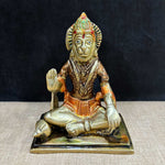 4.5 Inch Eternal Brass Hanuman Idol depicting strength and devotion, intricately handcrafted for home mandir, pooja rituals, or spiritual gifting. No.1 Brass Idol Store www.satvikstore.in 