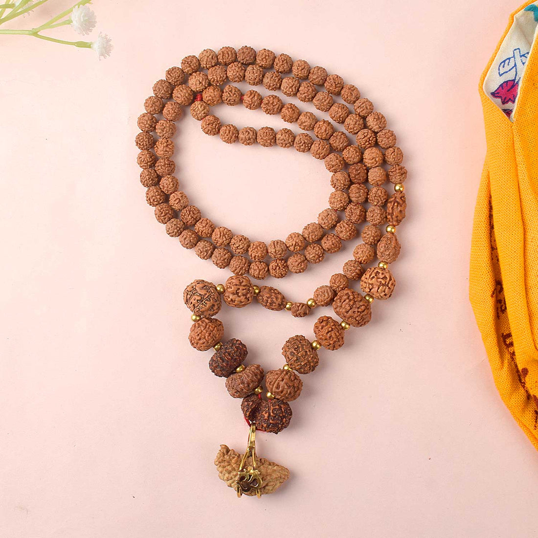 1–14 Mukhi Siddh Rudraksha Mala with Big 1 Mukhi Bead 100% Original & Certified