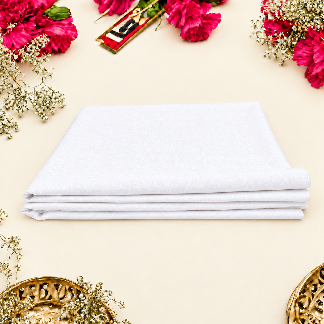 White Cotton Cloth – 1.25 Meter for Pooja & Ritual Use