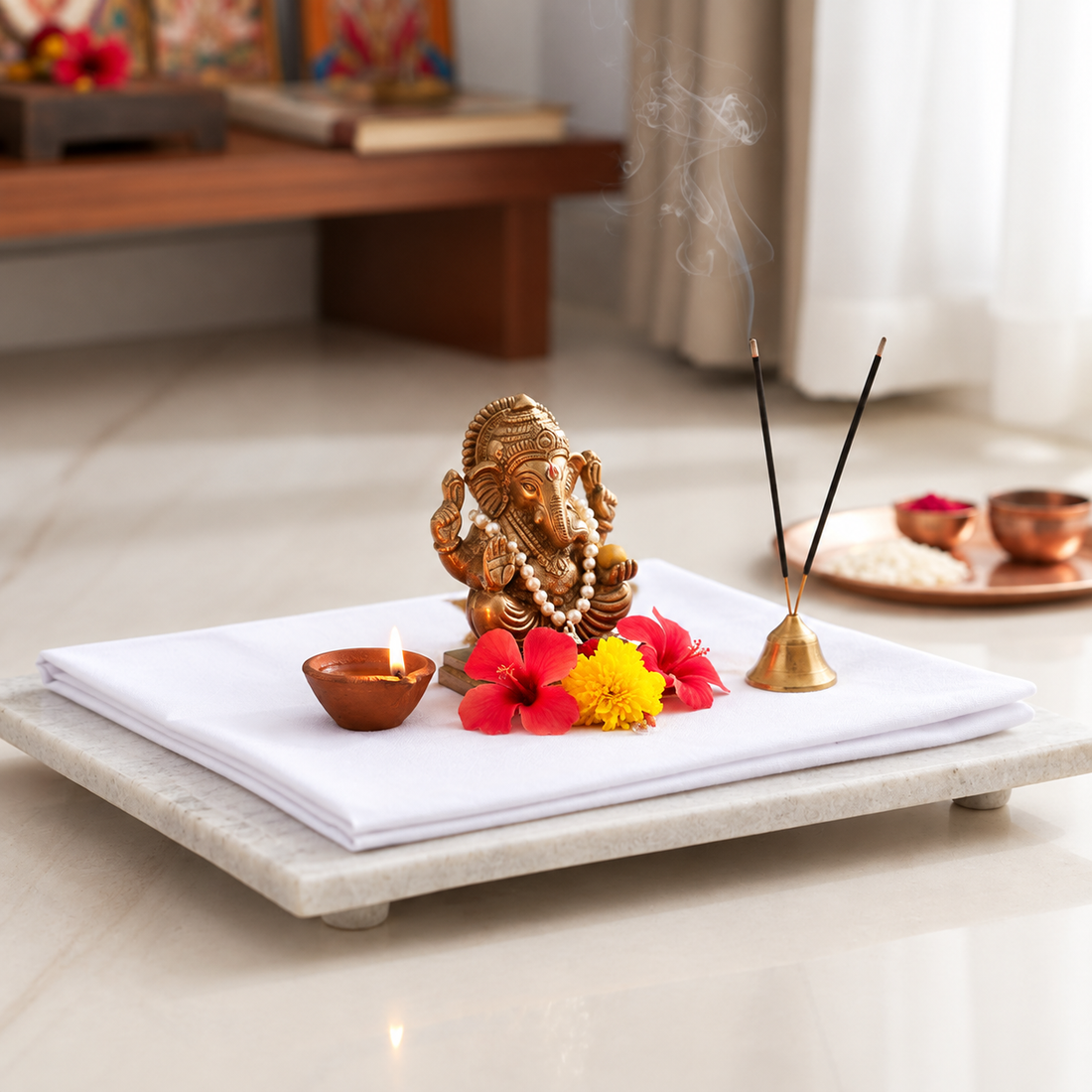 White Cotton Cloth – 1.25 Meter for Pooja & Ritual Use