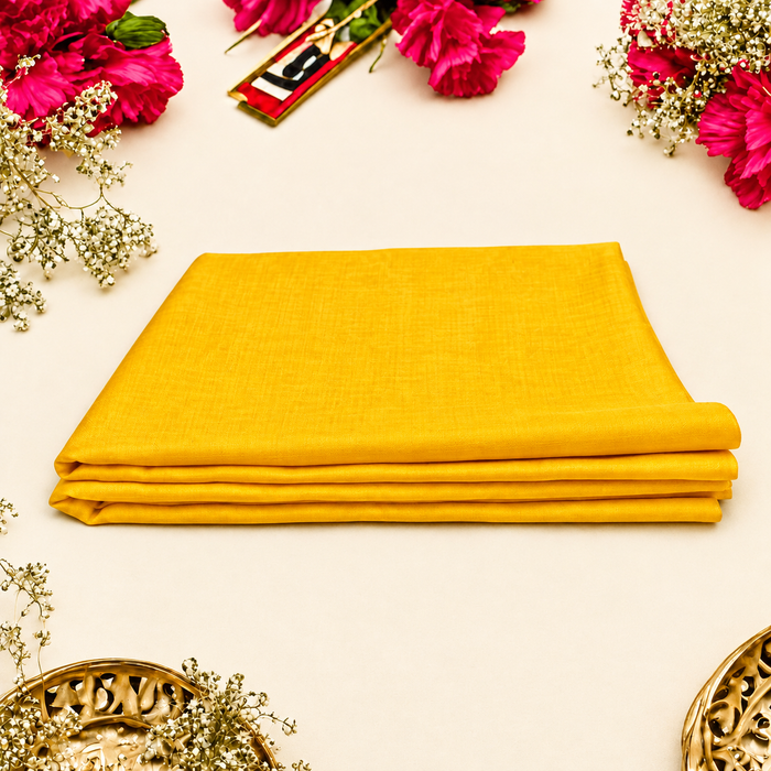 Yellow Cotton Cloth – 1.25 Meter for Pooja & Rituals