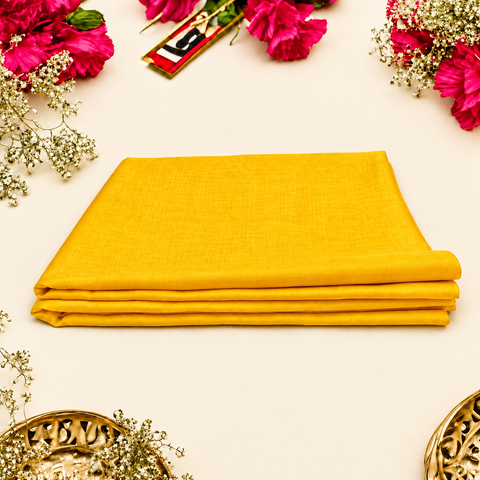 Yellow Cotton Cloth – 1.25 Meter for Pooja & Rituals