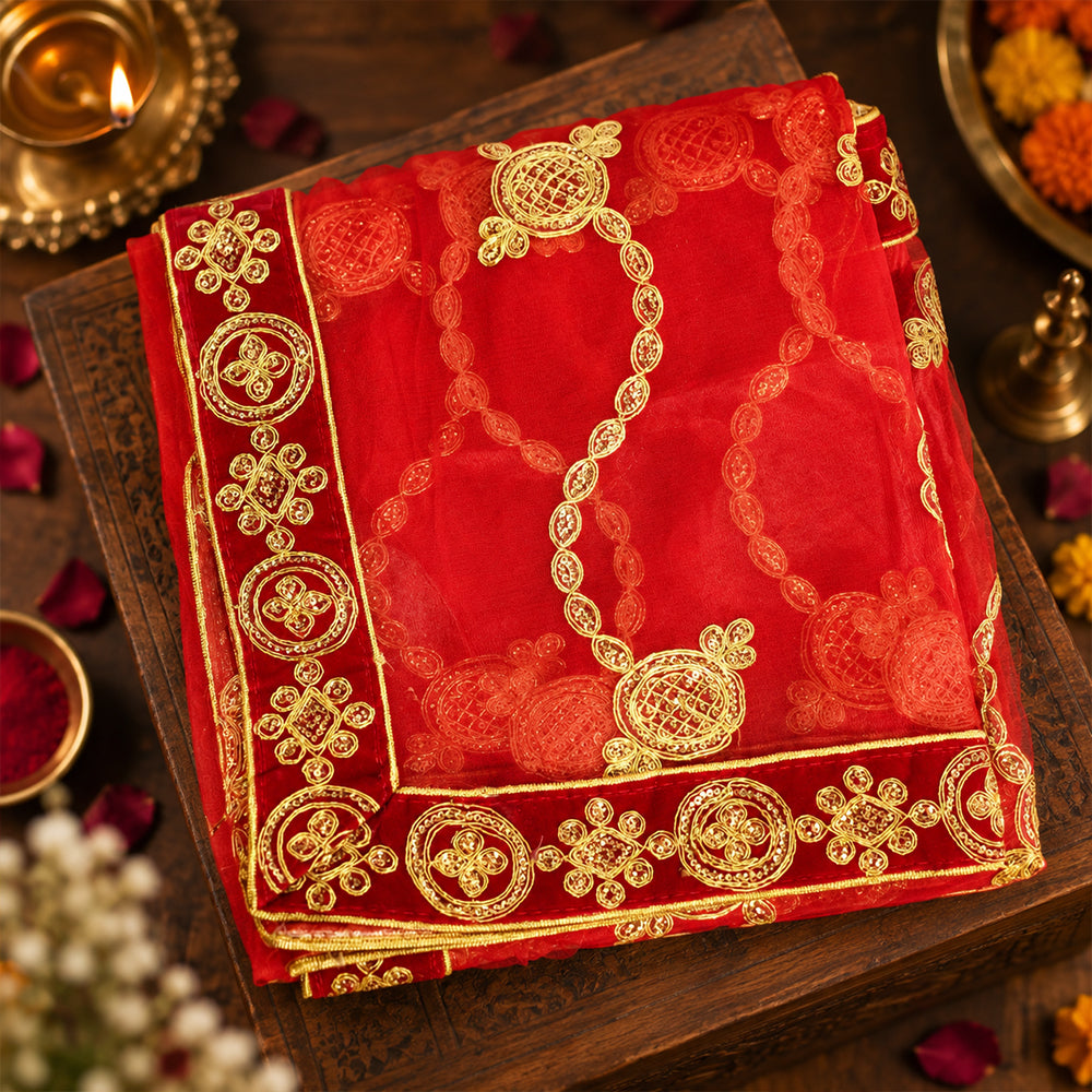 Pooja Chunri for Mandir and Religious Ceremonies (83x39 inch)