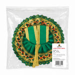 Size -1 Vibrant Green Laddu Gopal Dress with Golden Lattice Border