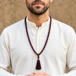108 Beads Purple Ruby Stone Healing Mala for Meditation & Spiritual Growth