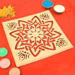 Decorative Square Star Lotus Rangoli Stencils