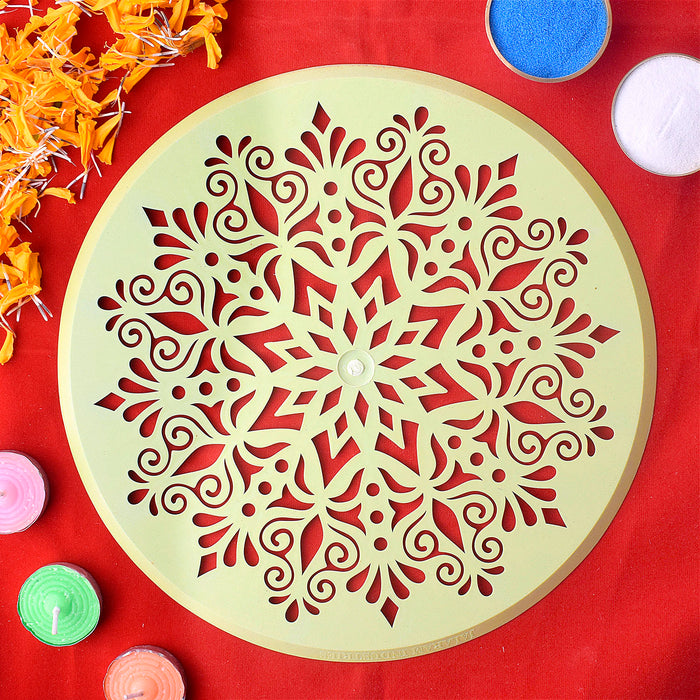 Floral Swirl Design Quick & Easy Rangoli Maker Stencil