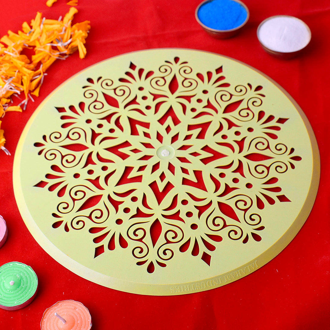 Floral Swirl Design Quick & Easy Rangoli Maker Stencil