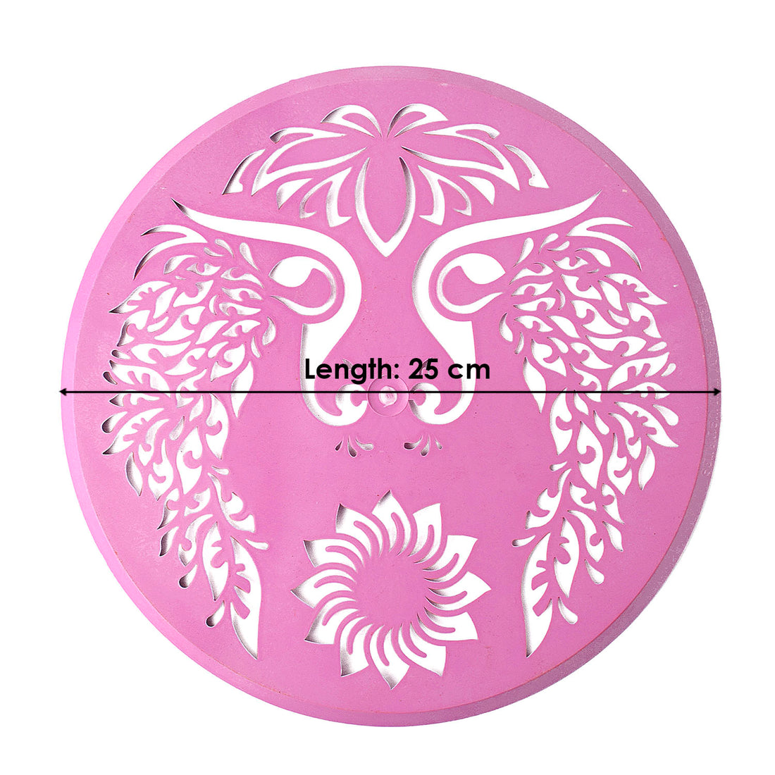 Reusable Pink Round Peacock Design Rangoli Stencils