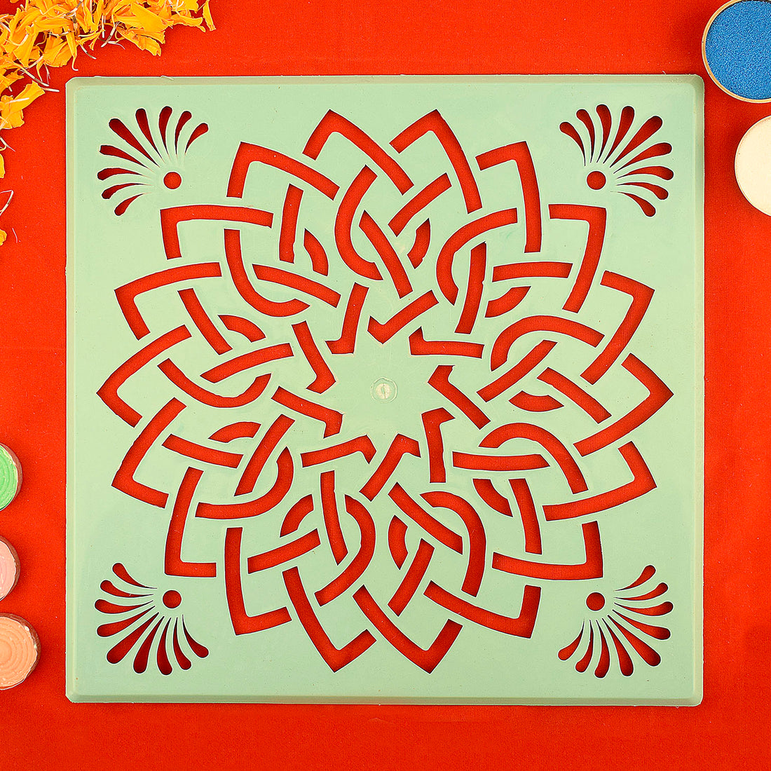 Traditional Indian Festival Floor Art Rangoli Stencil