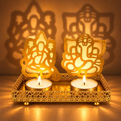 Decorative Lord Ganesh and Lakshmi Shadow Diya