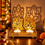 Decorative Lord Ganesh and Lakshmi Shadow Diya