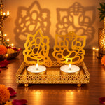 Decorative Lord Ganesh and Lakshmi Shadow Diya