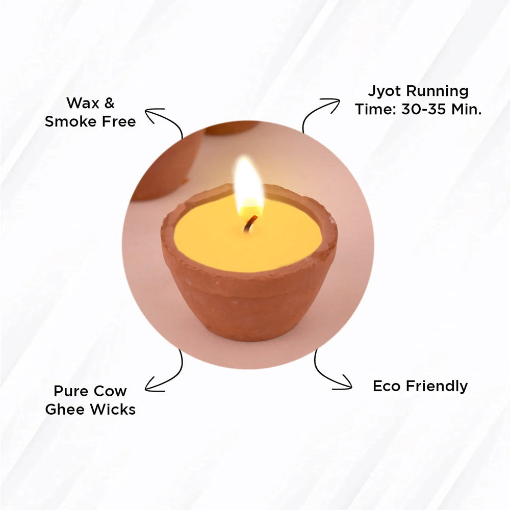 60 Min Big Size Cow Ghee Diya (Nitya Jyot)